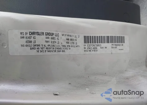 2012 Fiat 500 Lounge from USA, damaged, VIN 3C3CFFCRXCT360915